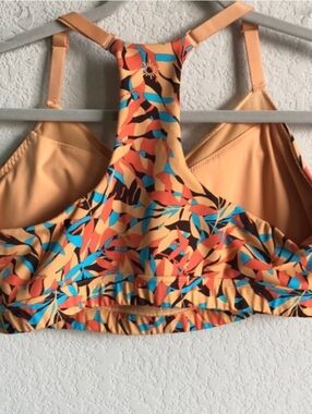 Aerie Offline Goals Mesh V Neck Sports Bra Orange XL